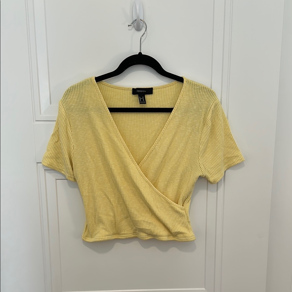 Yellow Wrap Crop Top